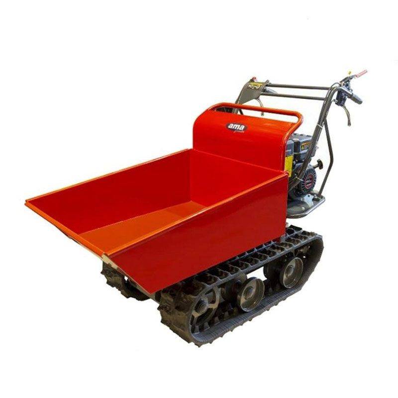 Hydraulic Crawler Tracked Gasoline Engine Wheel Barrow Small Mini Dumper with Snow Blade or Wood Transport Frame