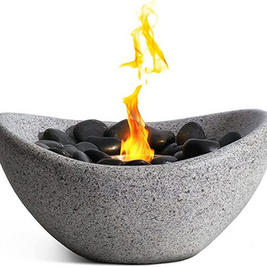 Mini Indoor TableTop Fire Pit Bowl, Alcohol Fueled Concrete Firepit, Tabletop Fireplace, Portable Fire Bowls