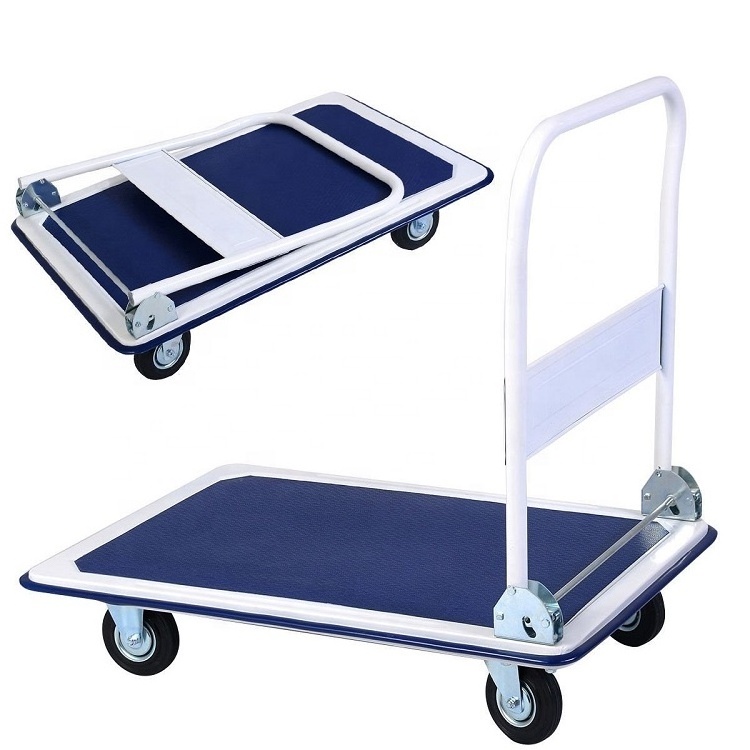 Multipurpose 150 300kgs load  steel sack truck  Hand Push Cart  Foldable platform trolley for Shopping Warehouse Logistics