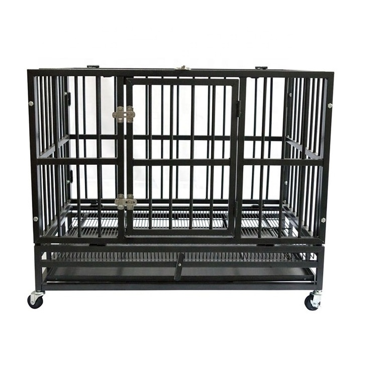 heavy duty 4 wheels Strong metal movable dog cage pet dog houses