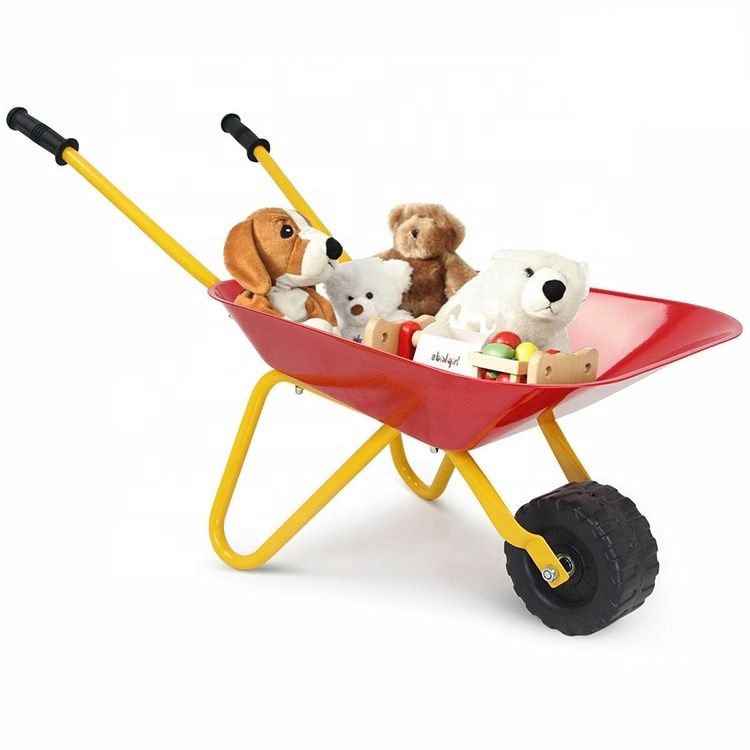 Kids Toy Steel Tray WheelBarrow Metal Garden Child Toy Cart Dolly