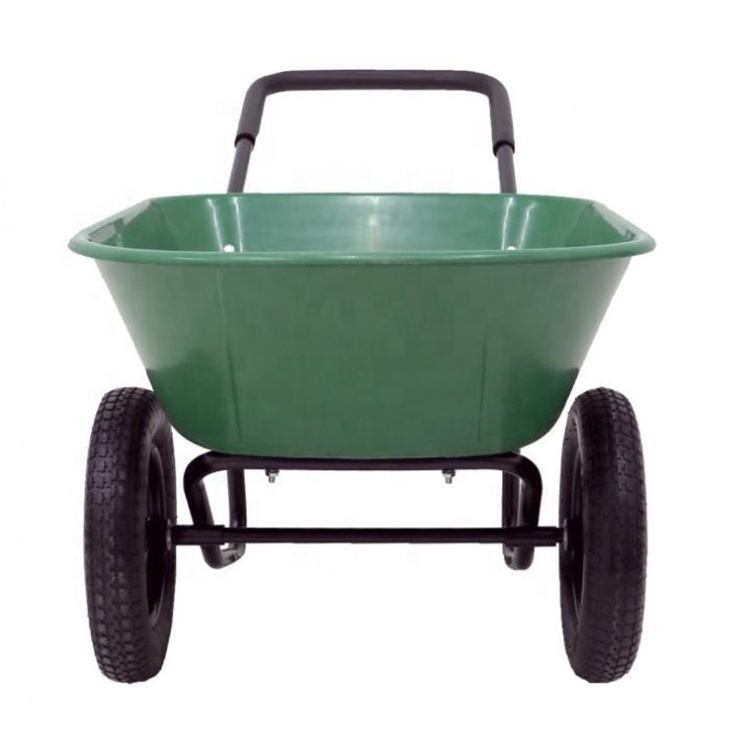 Heavy Duty 330lbs Home Utility outdoor construction Yard Wheelbarrow Dual-Wheel Garden Cart