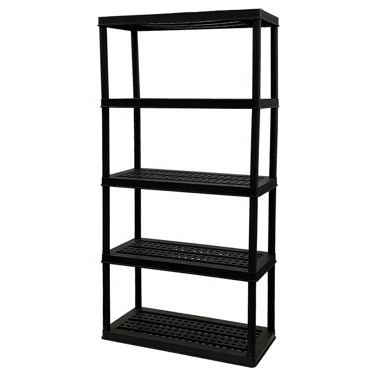 750lbs Capacity Plastic Storage Shelving Rack Heavy Duty 4 Layer 5 Tier Light Weight Garage Warehouse Household Unit Shelf