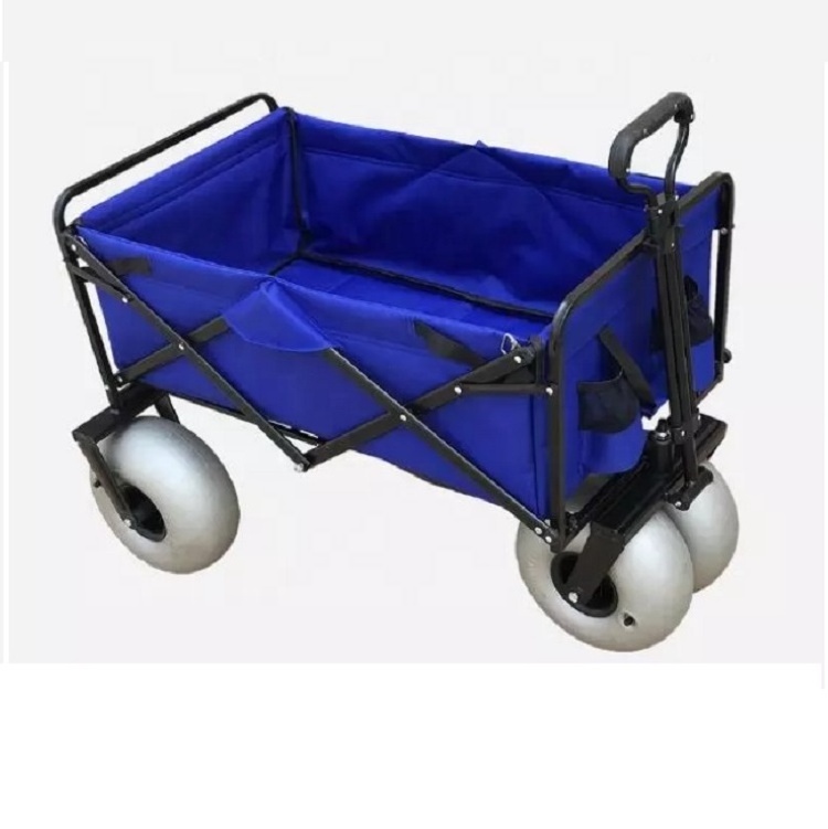 Folding Beach Camping Picnic Balloon Folding Wagon Garden Beach Fishing Trolley Cart