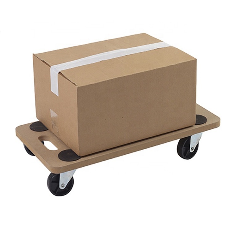 4 Swivel Wheels 200kg Transport Trolley MDF Wooden Platform Furniture Moving Dolly Tool