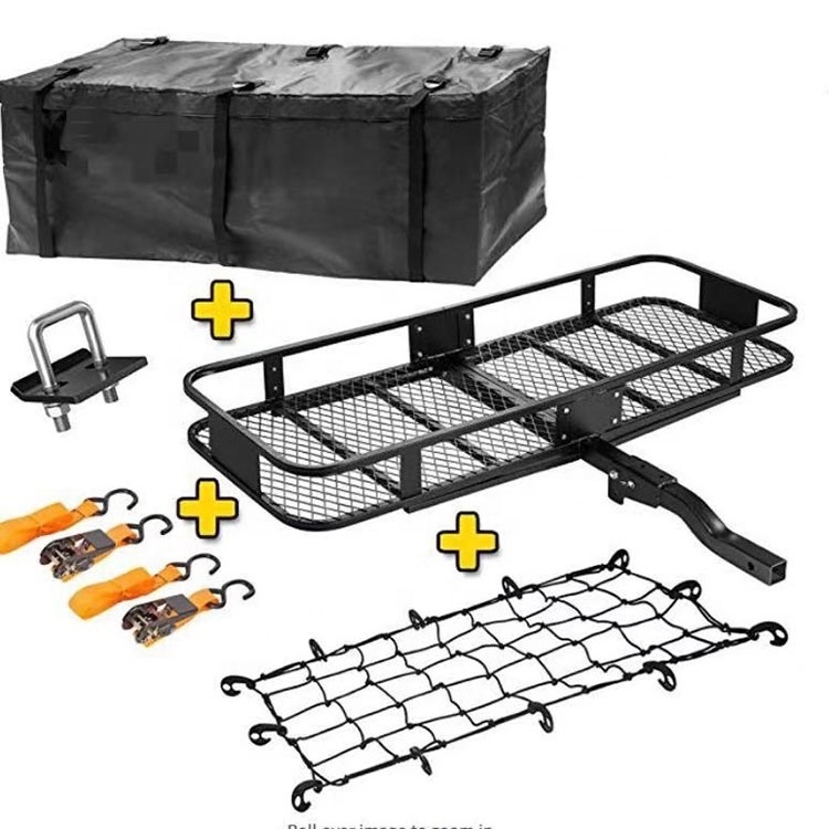 Truck Trailer Vans Hitch Mounted Rear Luggage Carrier Foldable Truck Cargo Storage Box