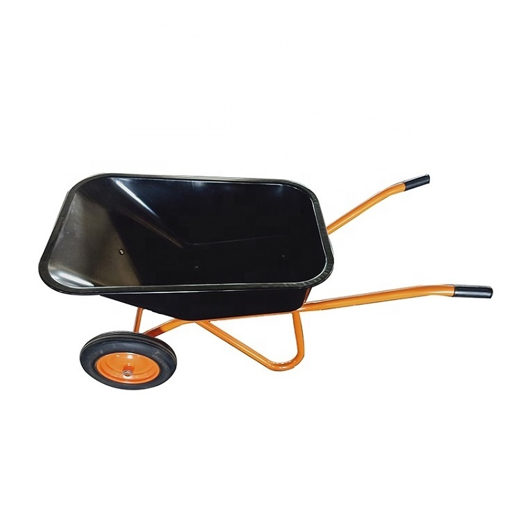 Hot Sale Top Quality Double Wheels Garden Construction Industrial Steel Tray Wheelbarrow