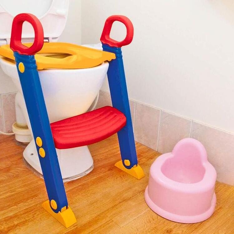 Folding Plastic baby kids Toddler potty training toilet seat ladder chair