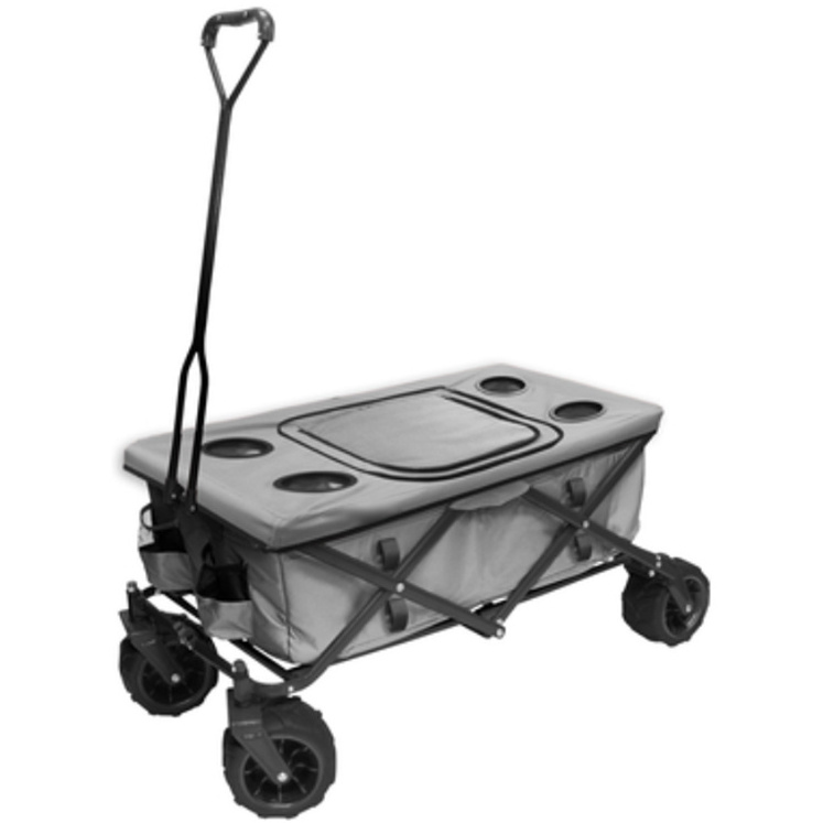 Outdoor Garden Beach Folding Ice Cooler Wagon Collapsible All Terrain Fat Tire Ice Wagon