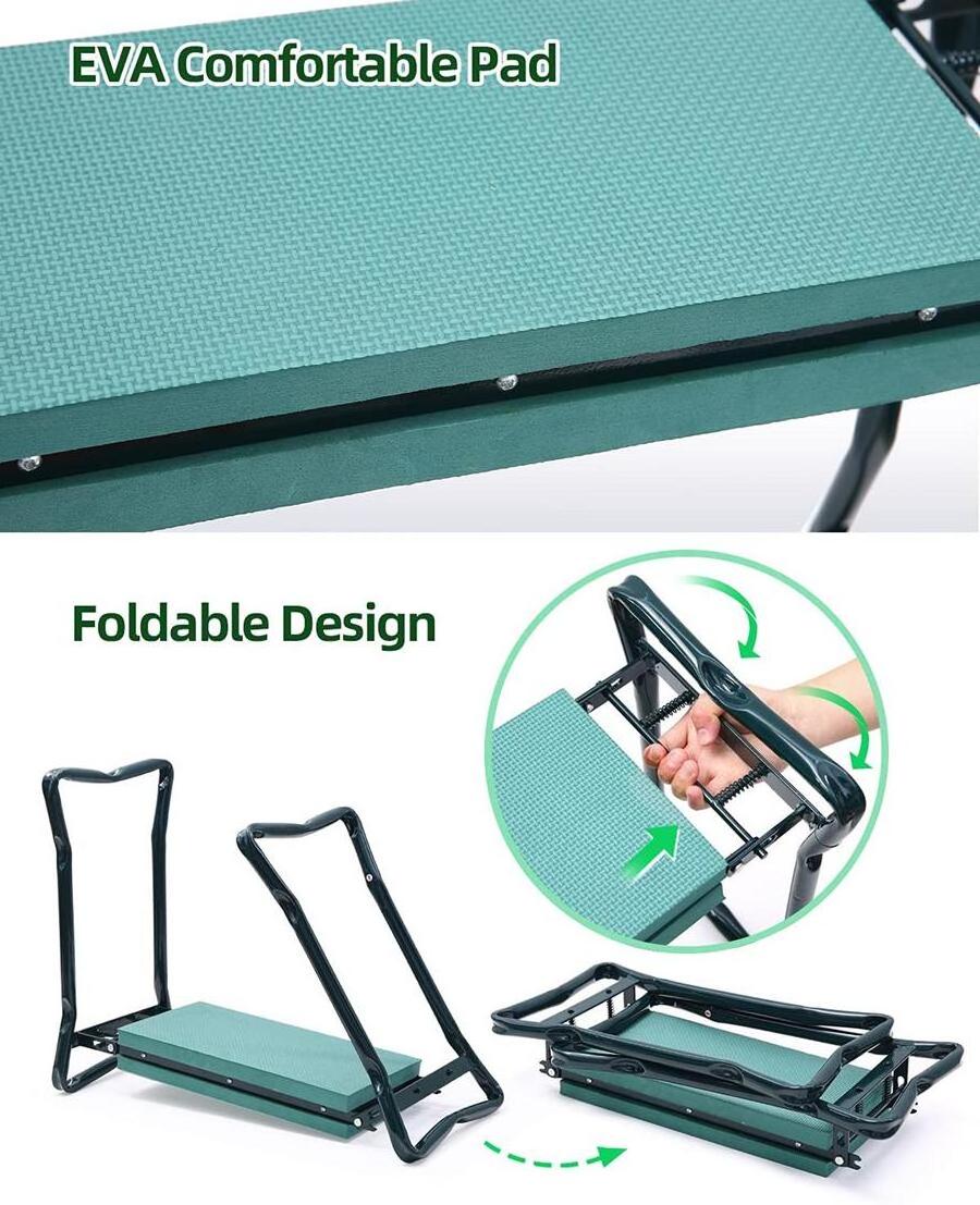 portable garden bench steel frame EVA foam Garden Kneeling Stool folding Garden Kneeler and Seat