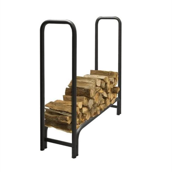 4ft Outdoor Patio Deck Metal Kindling Wood Storage Stacker Indoor Fireplace Log Rack Firewood Holder