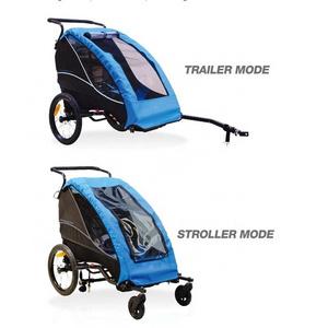 Hot Sales Bike Trailer for Kids Foldable Children's Bike Trailer 4 Wheels Baby Trailer