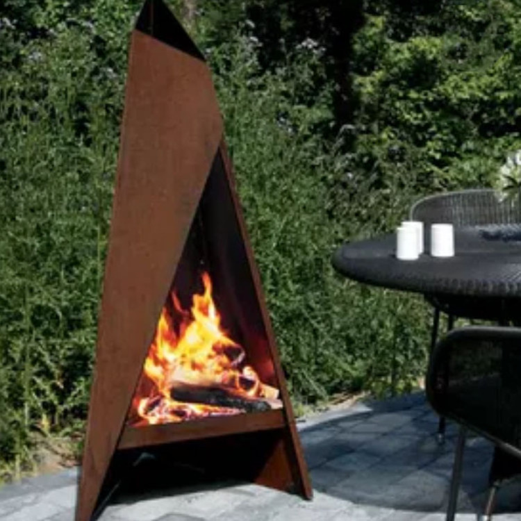 Outdoor Garden Corten Steel Large Fire Pit Tabletop Fire Pit