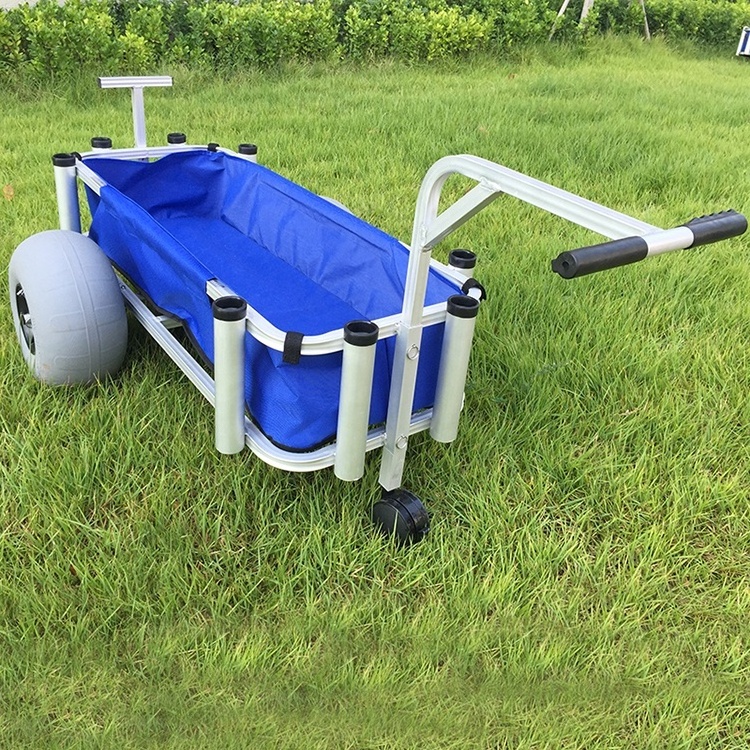 Multi-fuction Heavy-Duty Aluminum Big Balloon Wheels Hand beach cart trolley outdoor Fish roller wagon Cart