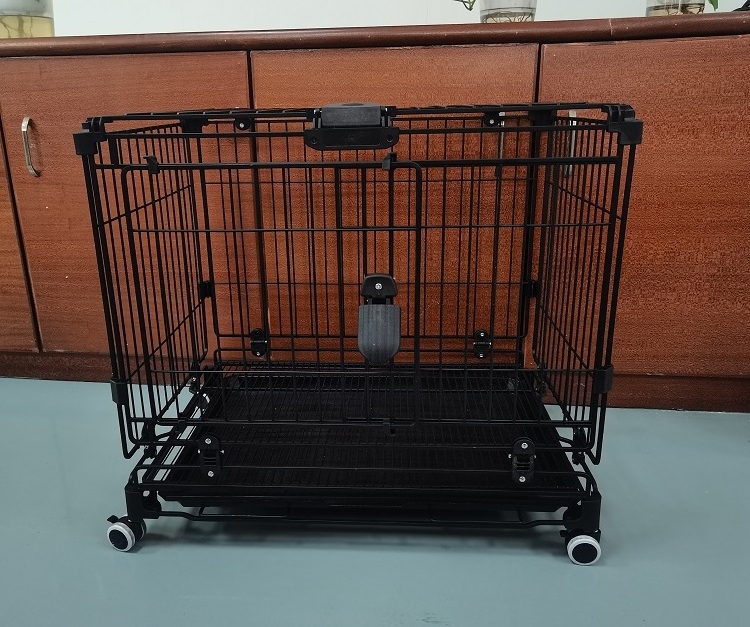 Heavy Duty Homey Medium Metal Open Top Dog Crate Cage Indoor Outdoor Pet Animal Kennel with caster and Tray