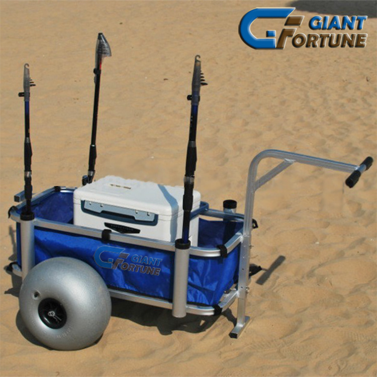 Multi-fuction Heavy-Duty Aluminum Big Balloon Wheels Hand beach cart trolley outdoor Fish roller wagon Cart