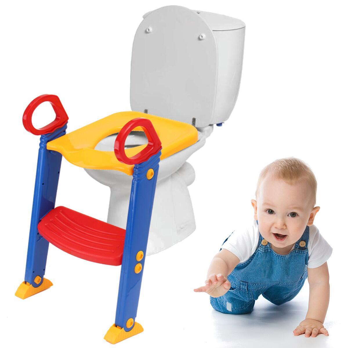 Folding Plastic baby kids Toddler potty training toilet seat ladder chair