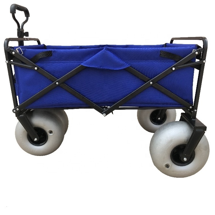 Folding Beach Camping Picnic Balloon Folding Wagon Garden Beach Fishing Trolley Cart