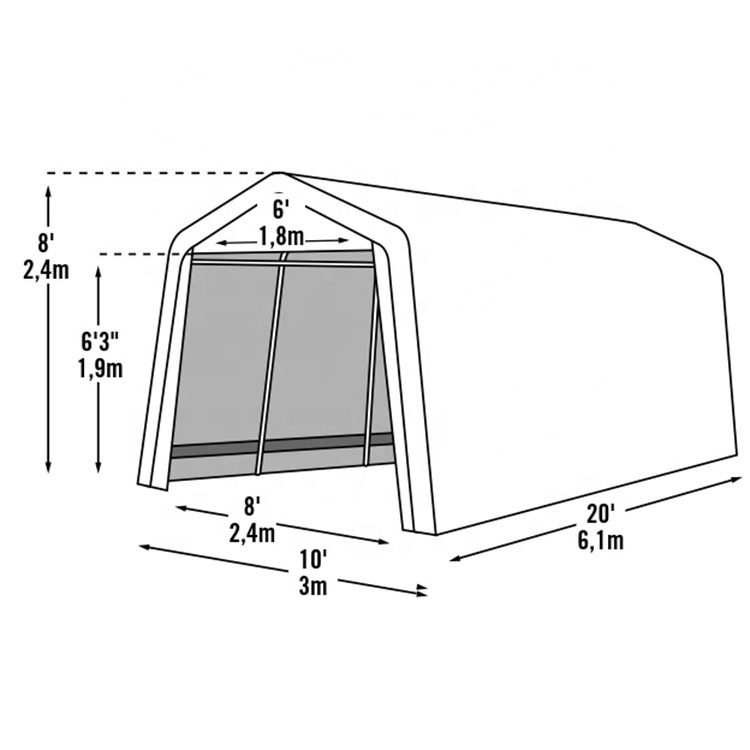 Outdoor Portable Garages Auto Shelter Metal And Fabric Strong Car Tent Garages