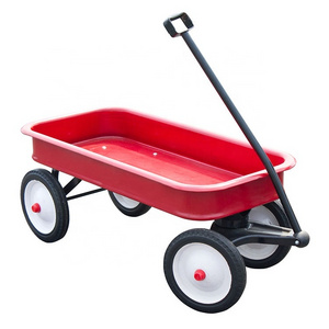 Kids Garden Metal Wagon tool Trolley roller wheels Cart