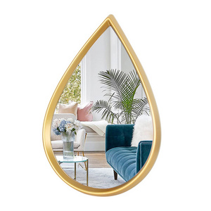 Gold Decor Modern Design Water Tear Drop Mirror Large Drop Water Shape Ins Style Wall Mounted Dressing Mirror