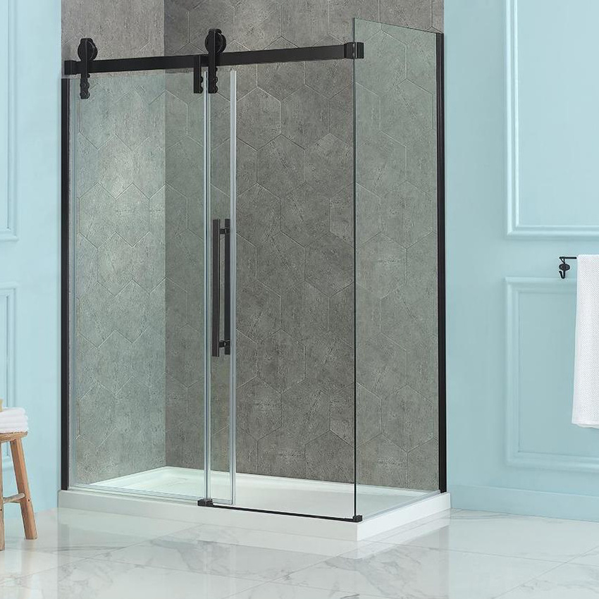 Sliding Glass Frameless Shower Doors Toughened Glass Shower Cabins Frameless Bypass Bathroom Tempered Glass Sliding Shower Door