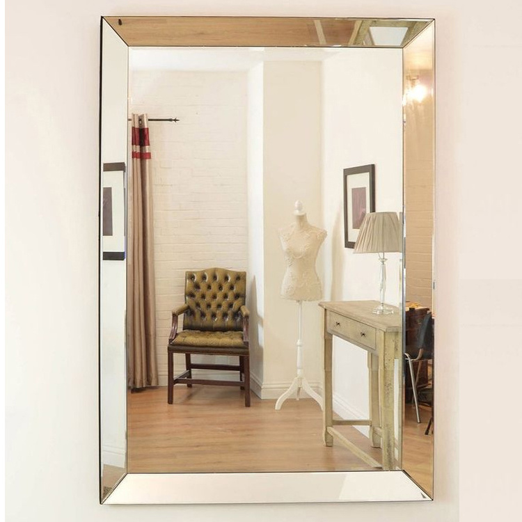 Factory Wholesale Rectangle Beveled Edge Mirror for Bathroom Decoration Wall Mounted Mirror