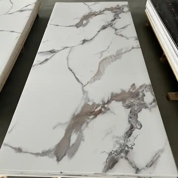 Formaldehyde-free 4x8 ft PVC UV Marble Sheet Wall Panel Marble Alternative Panel 3mm PVC UV Sheet