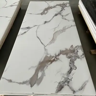 Formaldehyde-free 4x8 ft PVC UV Marble Sheet Wall Panel Marble Alternative Panel 3mm PVC UV Sheet