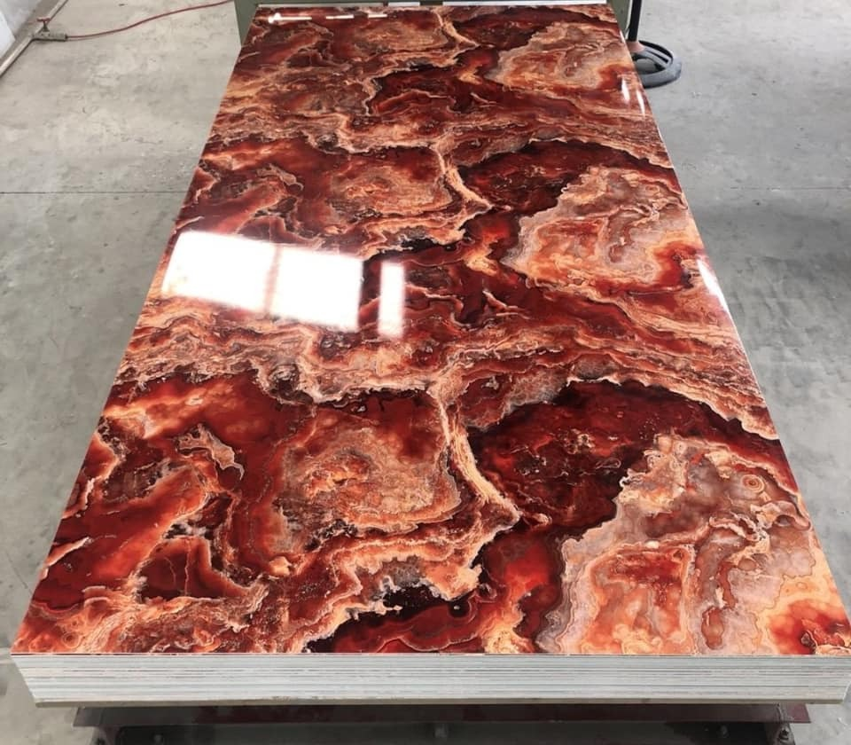 The New High Light Density PVC Marble Board Stone Plastic UV Plate Wall Panel