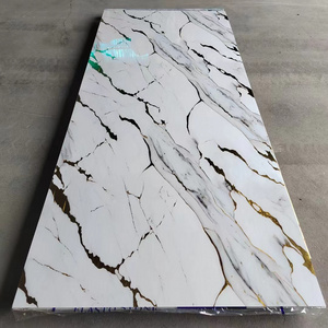 4x8ft 3mm waterproof plastic sheets marble plate white gold uv pvc marble wall panel for furnish