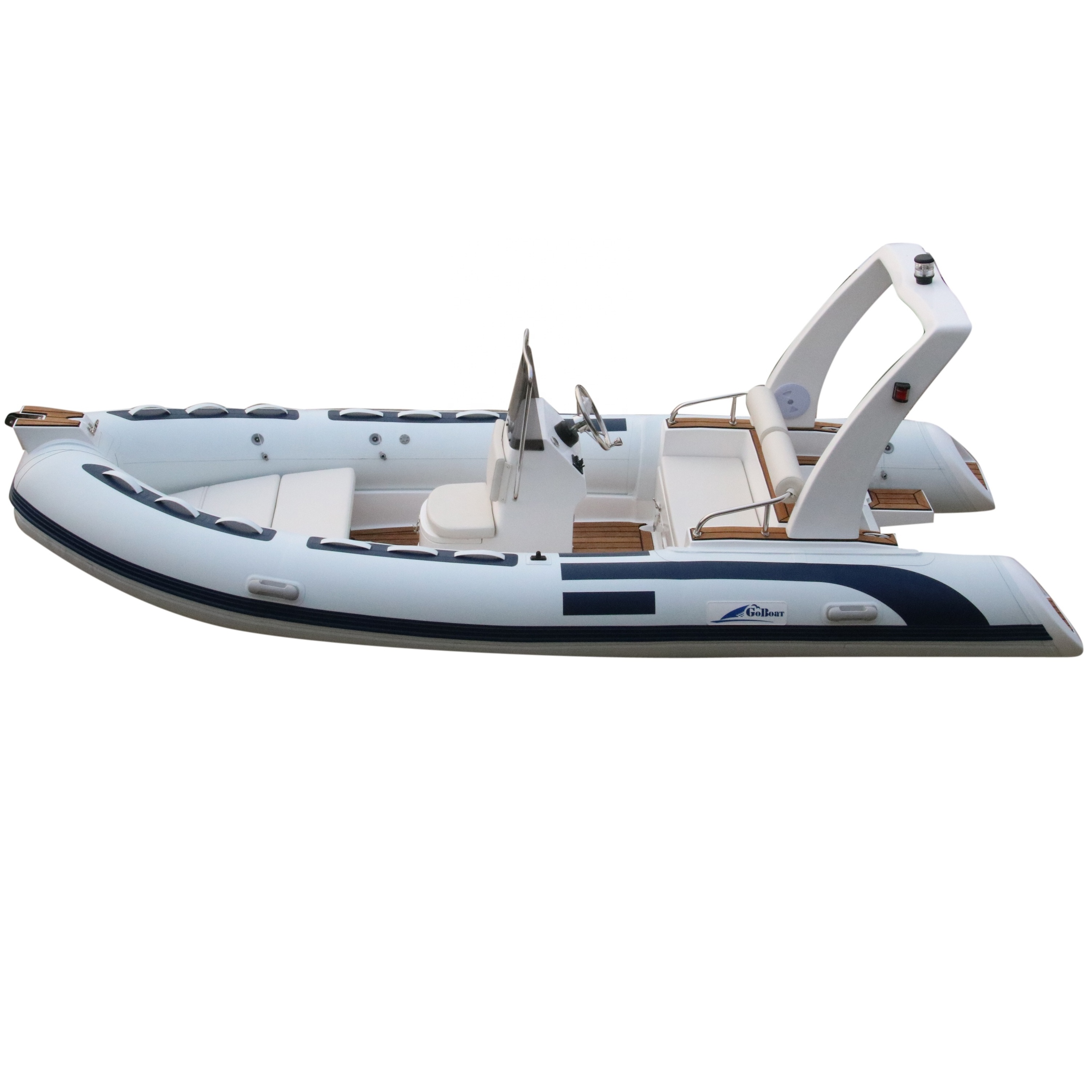 Goboat RIB480 4.8m 16Ft Motor Sailing Fiberglass Hull Inflatable Sailing Rowing Cabin Boat Fishing Boat For Sale RIB480