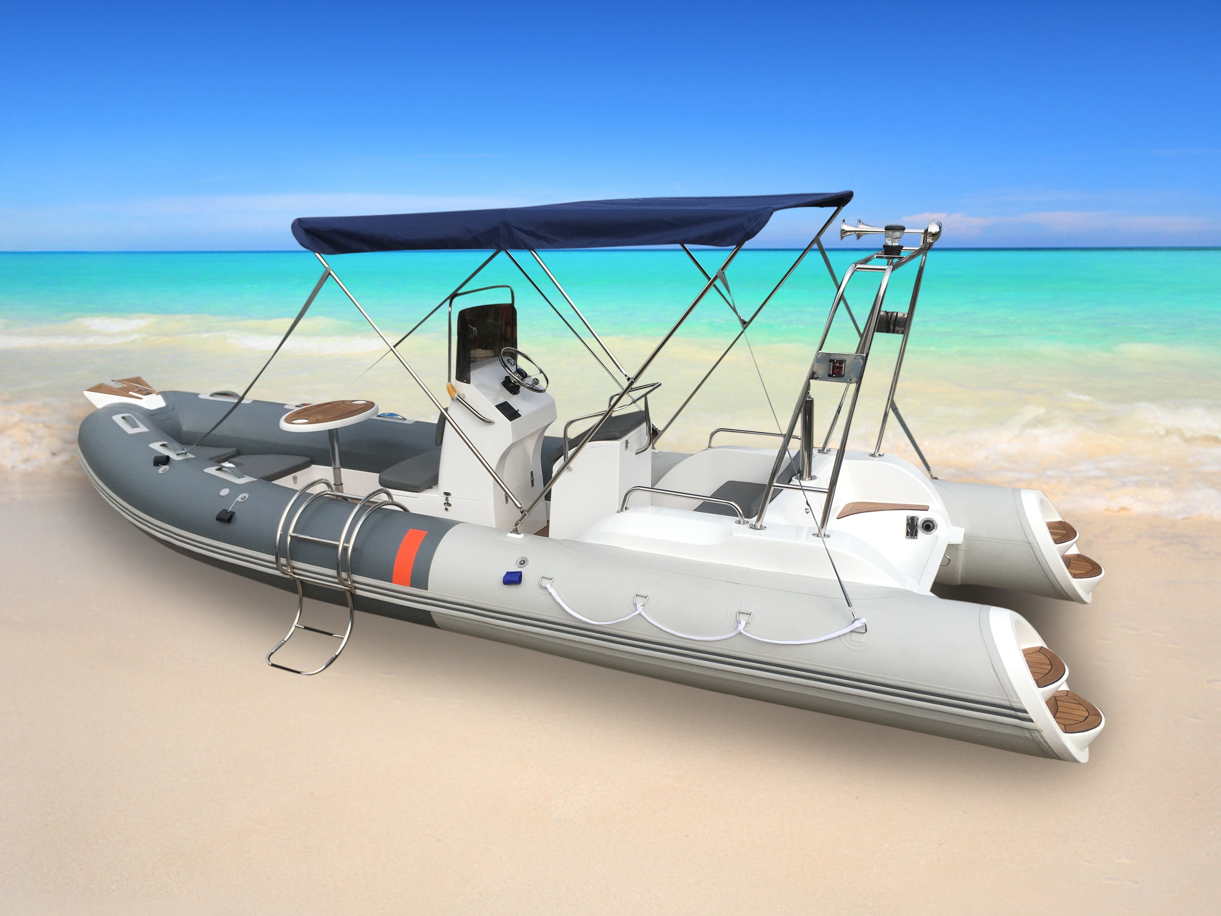 RIB580B Goethe Factory Direct Sale 8 people Center Console Inflatable Fiberglass Boat Dinghy