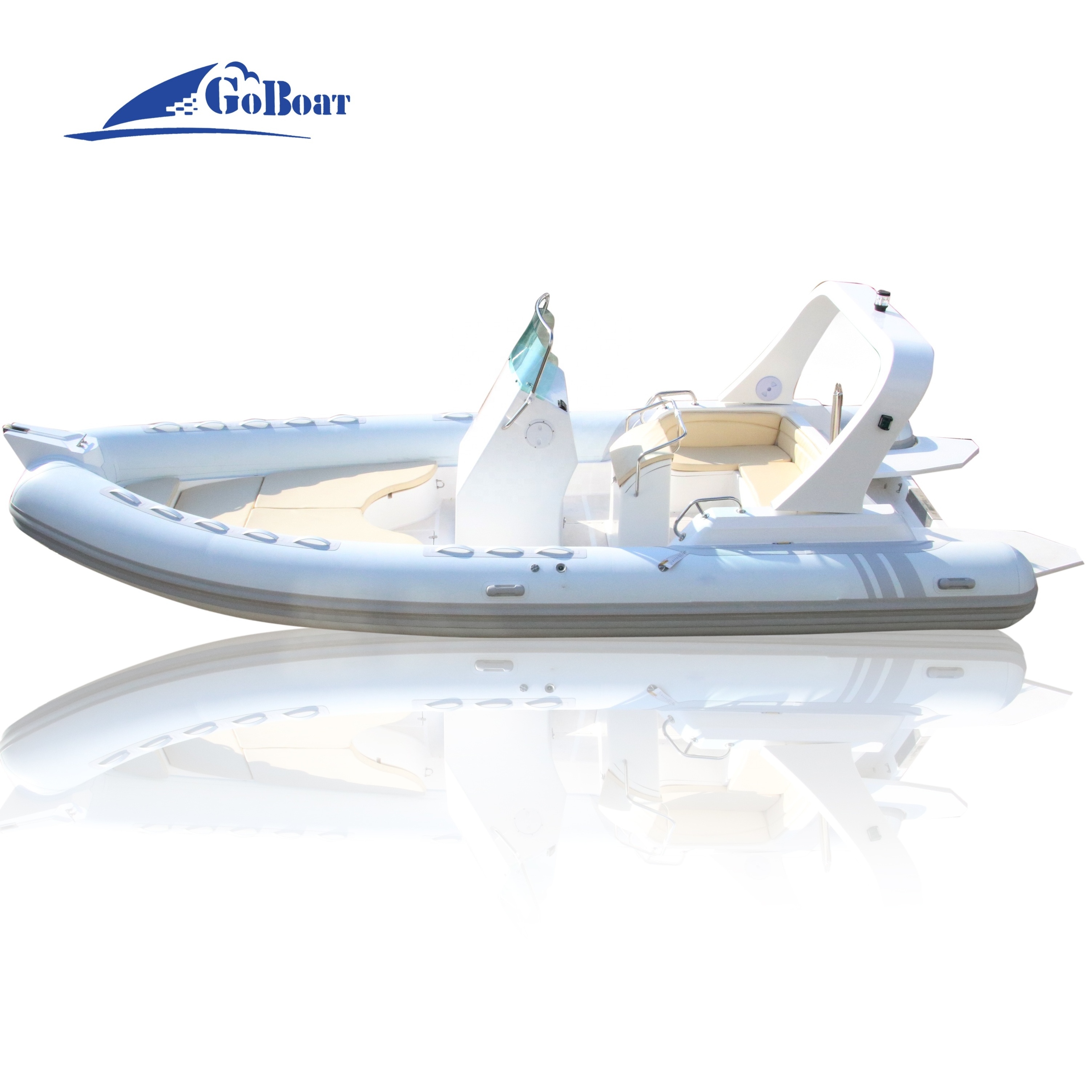 Goboat RIB680 6.8M 22.5FT Inflatable Fishing Rowing Open Dinghy Luxury Diving Passenger Boats For Sale RIB680B