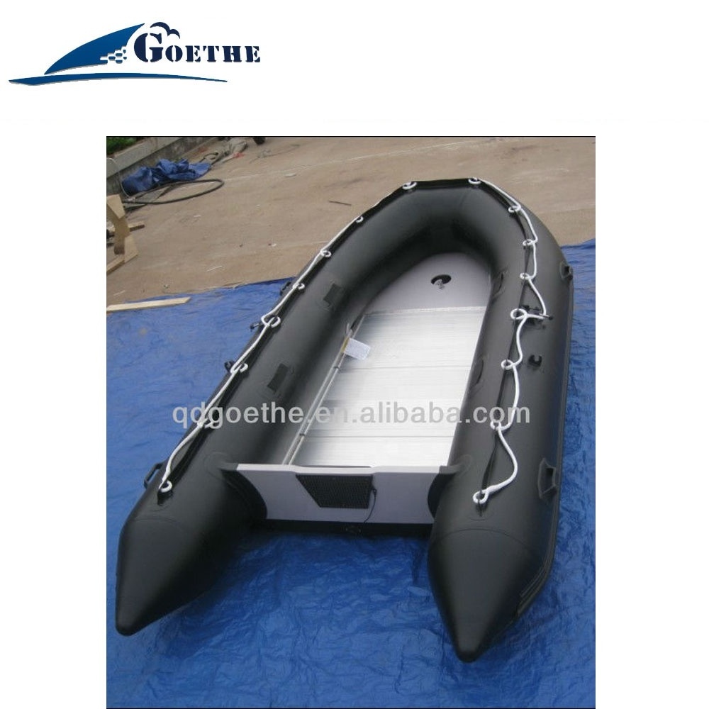 Goethe 12.4ft 380cm GTS380 Black Inflatable  Kayak With Motor Yacht Boat Jet Ski Passenger For Sale Made In China