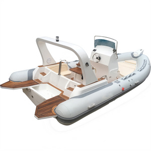 Goboat RIB680B 6.8M 22.5ft Fiberglass Hull Korean PVC Inflatable Boat Luxury Passenger Rubber Boat For Sale RIB680B