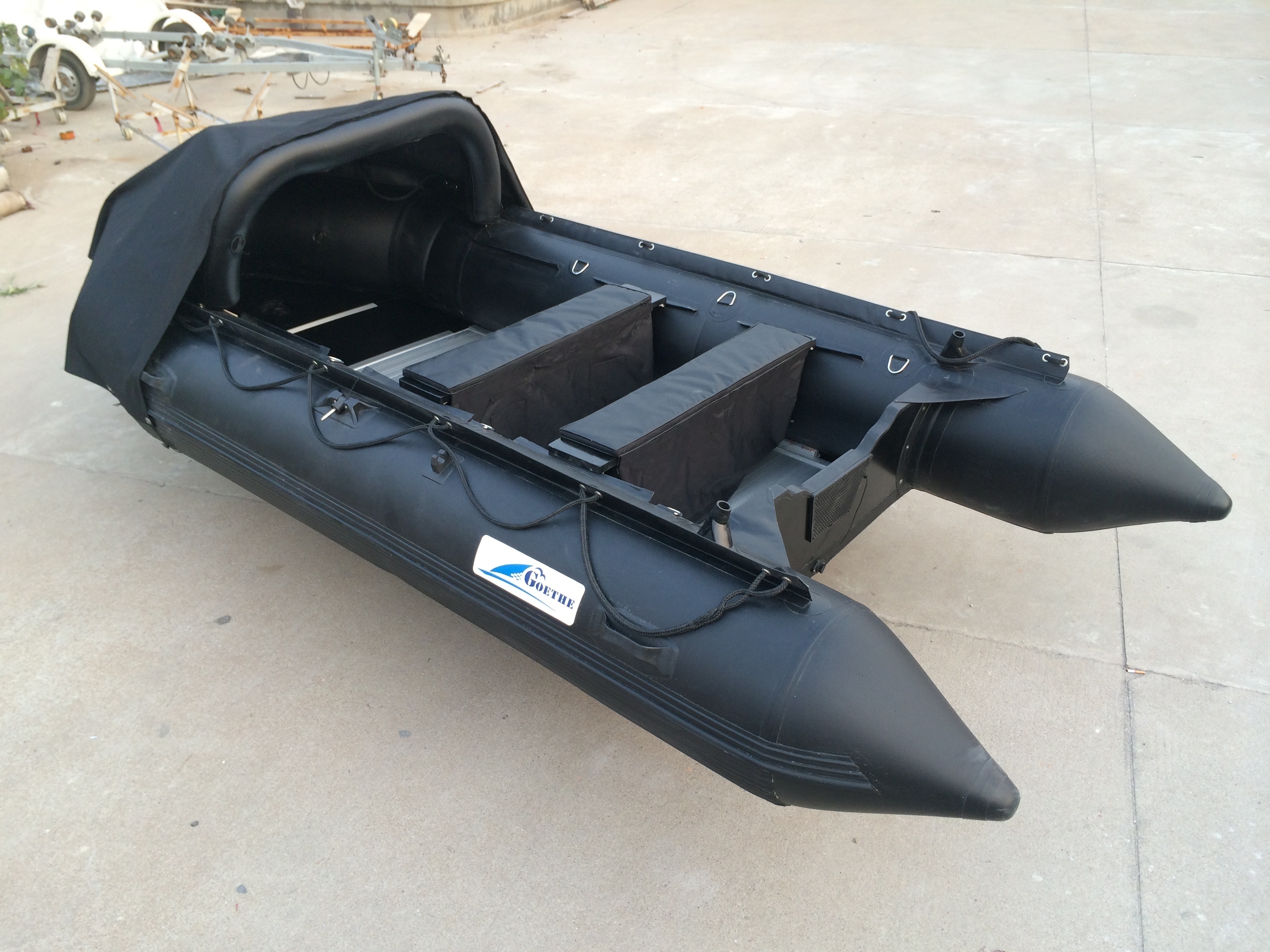 Goethe 14ft 430cm  Cheap inflatable boat aluminum with CE certification 4.3m Pontoon with 10 colors PVC combination