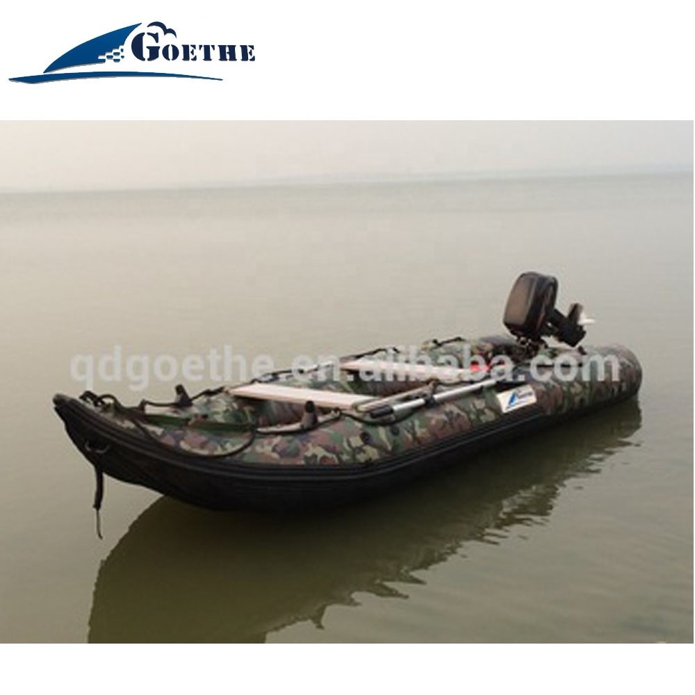 Goethe Goboat GTK410 13.5ft PVC Inflatable Boat Rowing Fishing Kayak With Aluminum Boat Seat