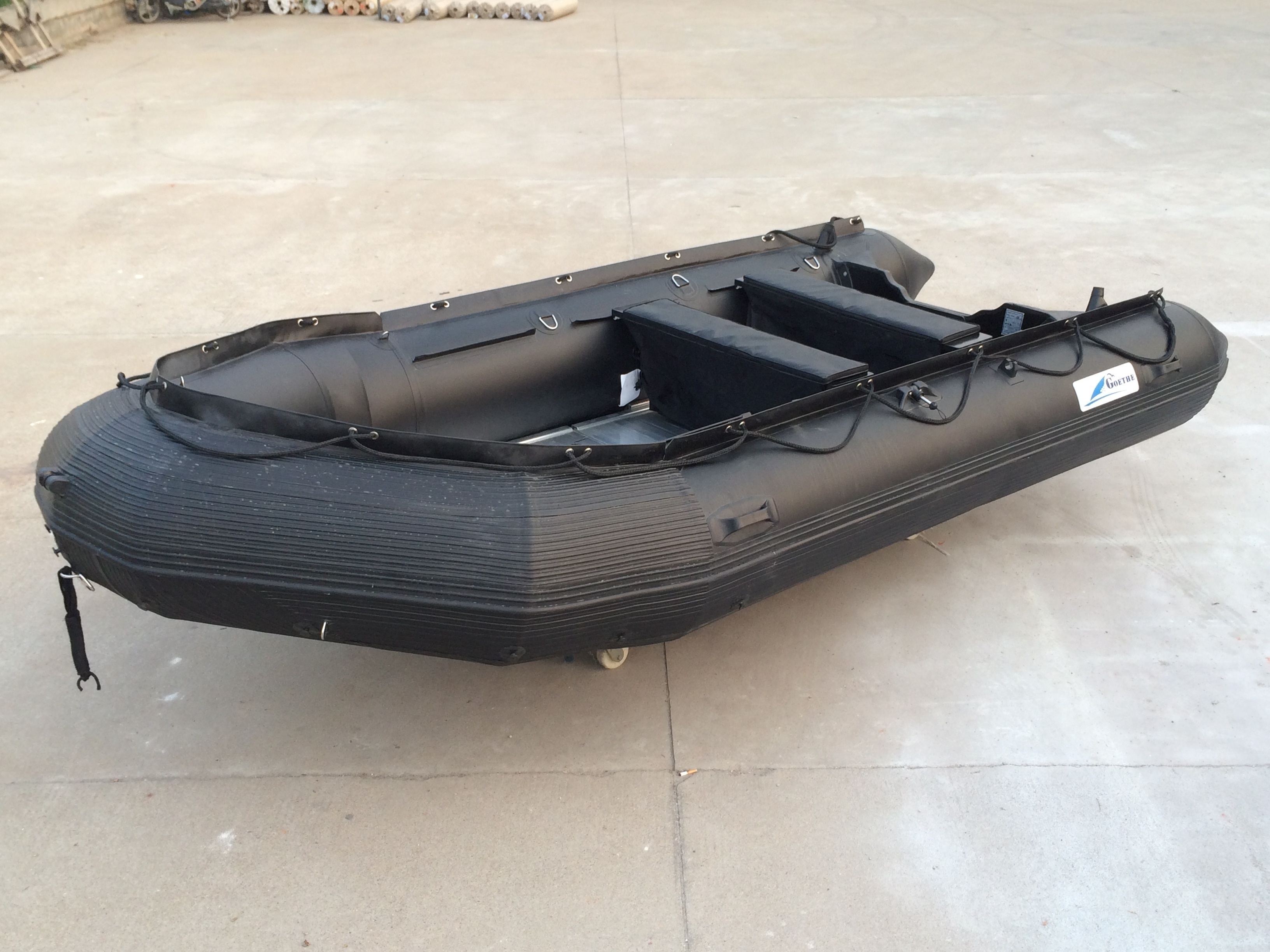 Goethe 14ft 430cm  Cheap inflatable boat aluminum with CE certification 4.3m Pontoon with 10 colors PVC combination