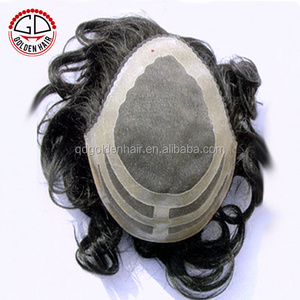 High Quality Indian Virgin Remy Human Hair Toupee Hairpiece For Men