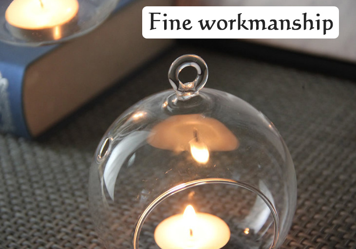 Wholesale Customized Clear Creative Romantic Wedding Dinner Decor Globe Ball Tea light Hanging Candle Glass Holder