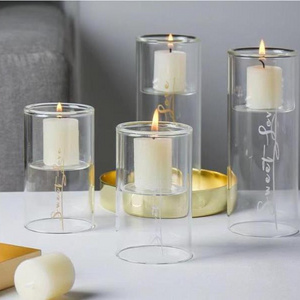 New Design Creative 16 Ounce DIY Clear Blank Sublimation Coating Borosilicate Glass Tealight Candle Holder For Amzn Gift Store