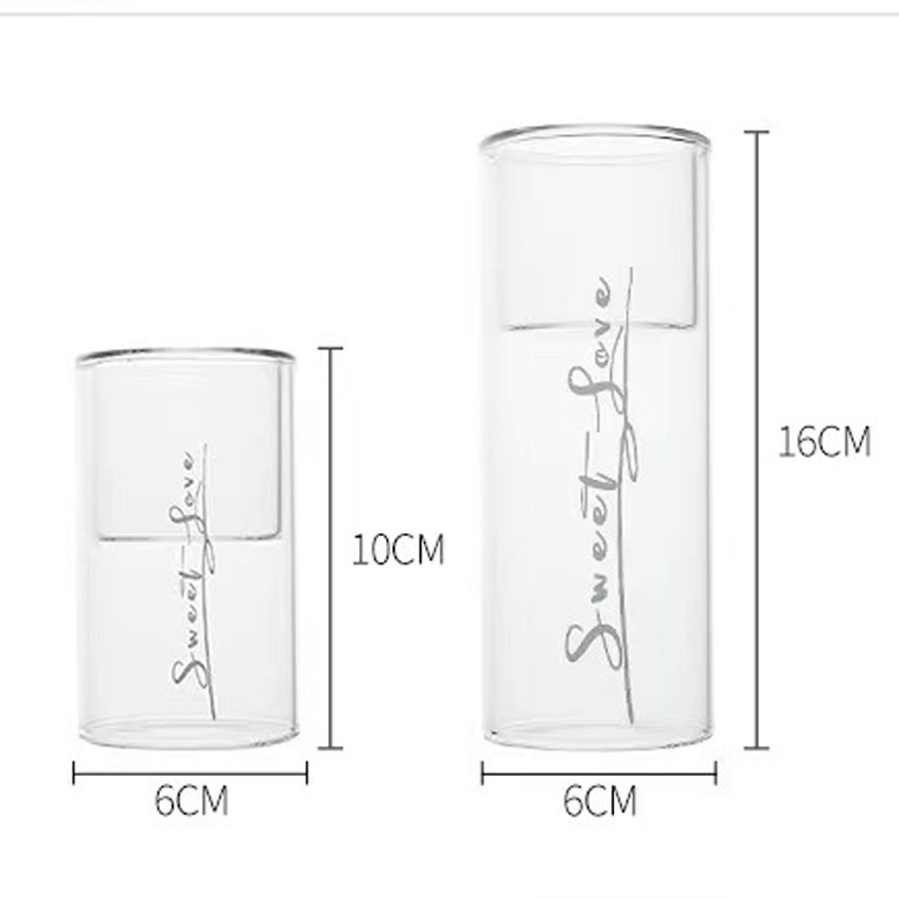 New Product Idea 2024 DIY Clear Blank Sublimation Coating High Borosilicate Glass Candle Vase Holder For Wedding