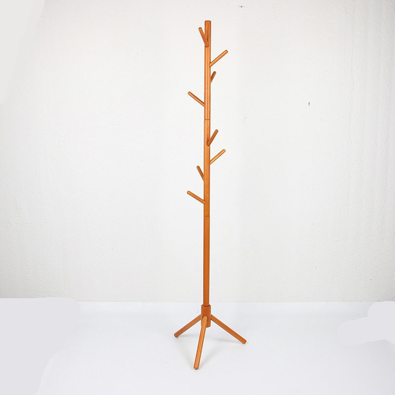 High quality solid wood natural coat hanger custom design swivel floor fashion standing rack clothes coat racks