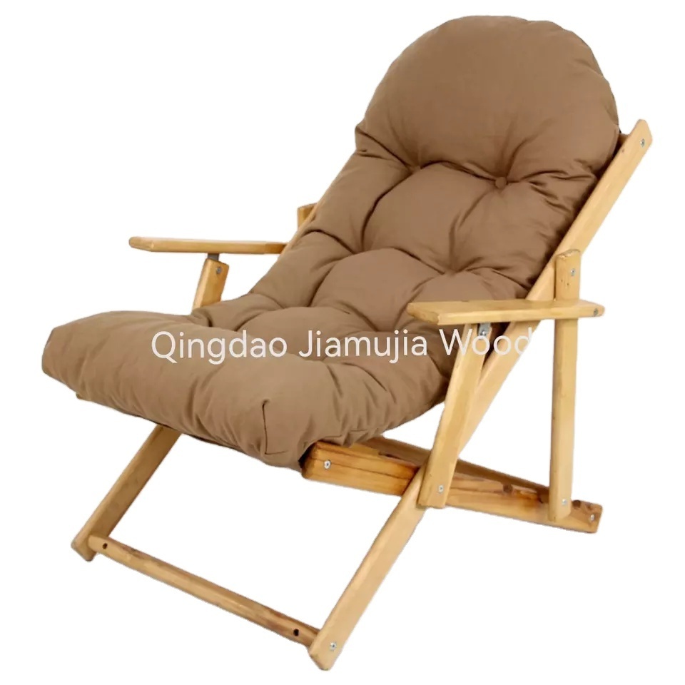 Factory Direct Sale Wood Beach Chair Folding Relax Chair Adult Lounge Chair For Living Room