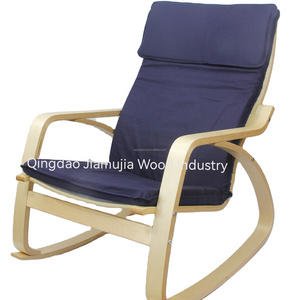 Modern Bentwood Living Room Rocking Chair Leisure Chair with Footrest Wooden Home Adult Nordic Style KD Structure Recliners