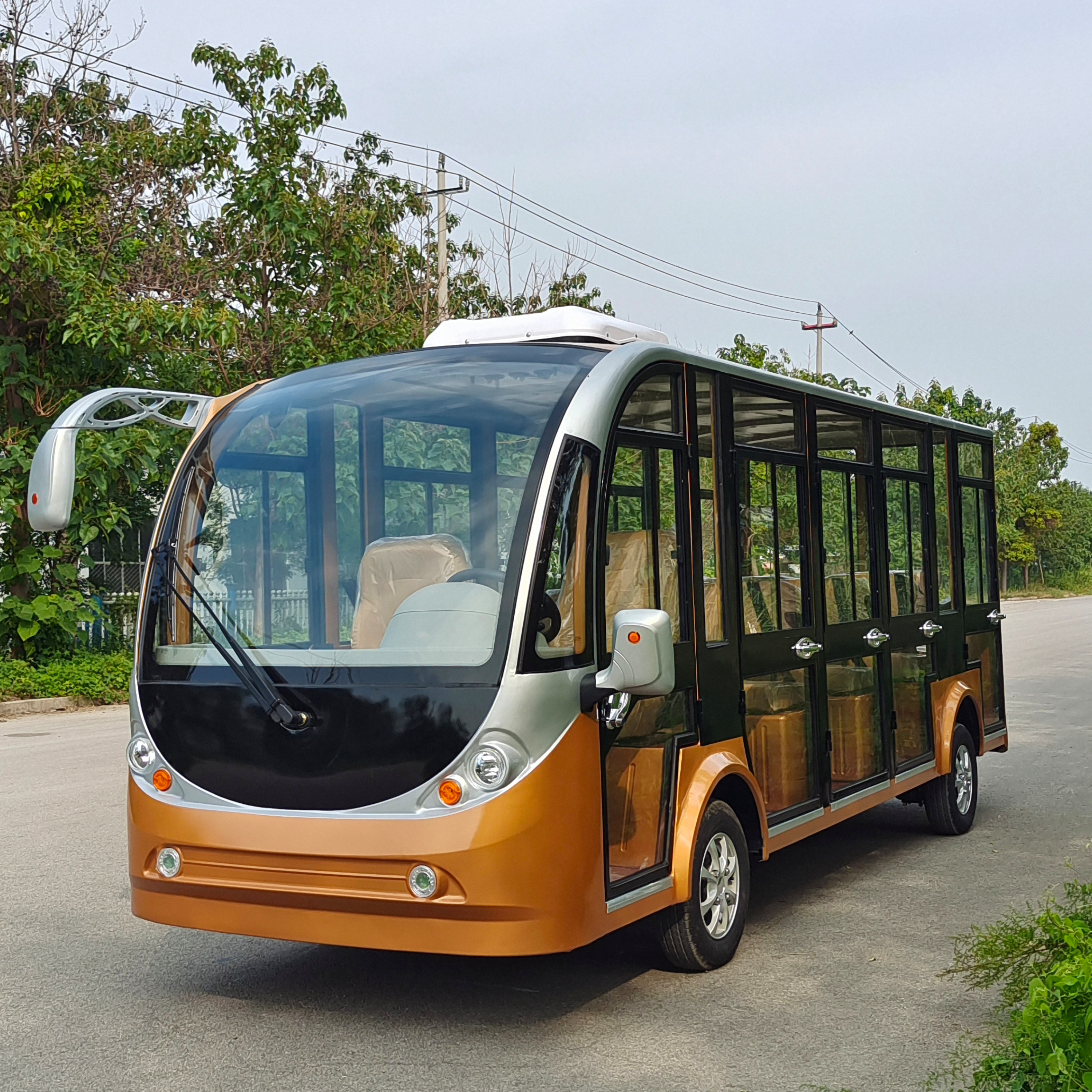 14 Seater tourist Electric Shuttle Bus Chinese Cheap Mini Electric Cars Sightseeing Bus Made in China