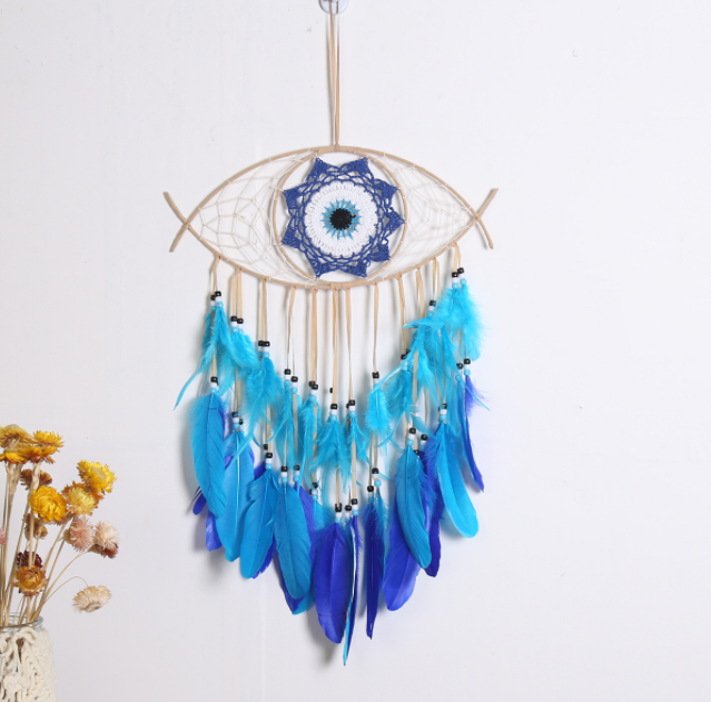 N-172 Handmade Native American Dreamcatcher with Crystals for Kids Bedroom Wall Hanging Home Decor