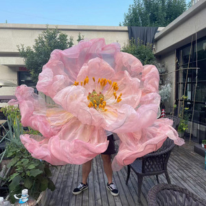 J-104 Handmade artificial silk peony flower pink color giant flower for window decor Wedding party Floral Set