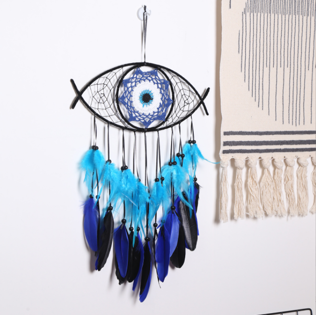 N-172 Handmade Native American Dreamcatcher with Crystals for Kids Bedroom Wall Hanging Home Decor